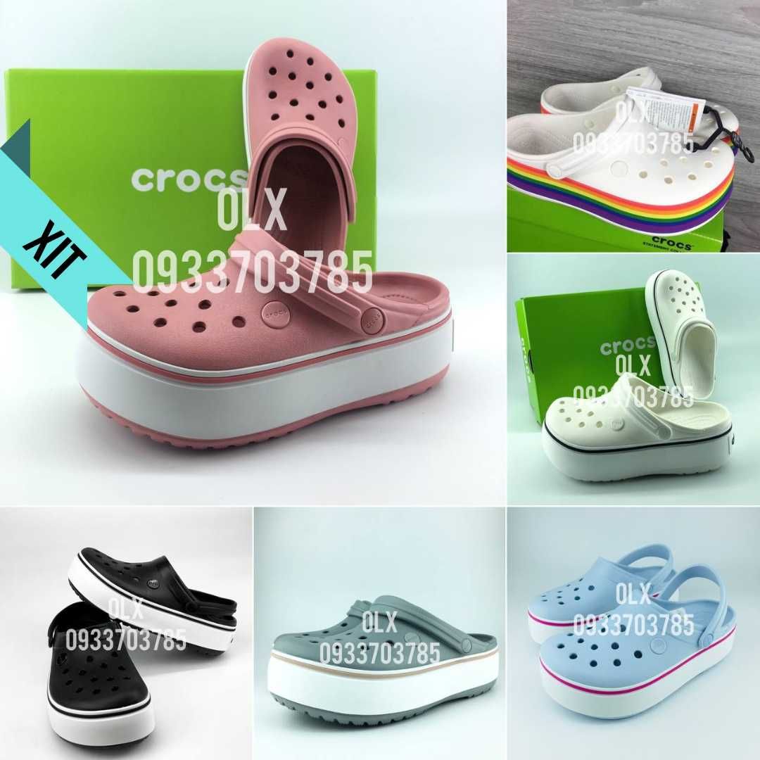 Жіночі Високі Крокси Платформ Crocs Crocband Platform Mineral Блакитні