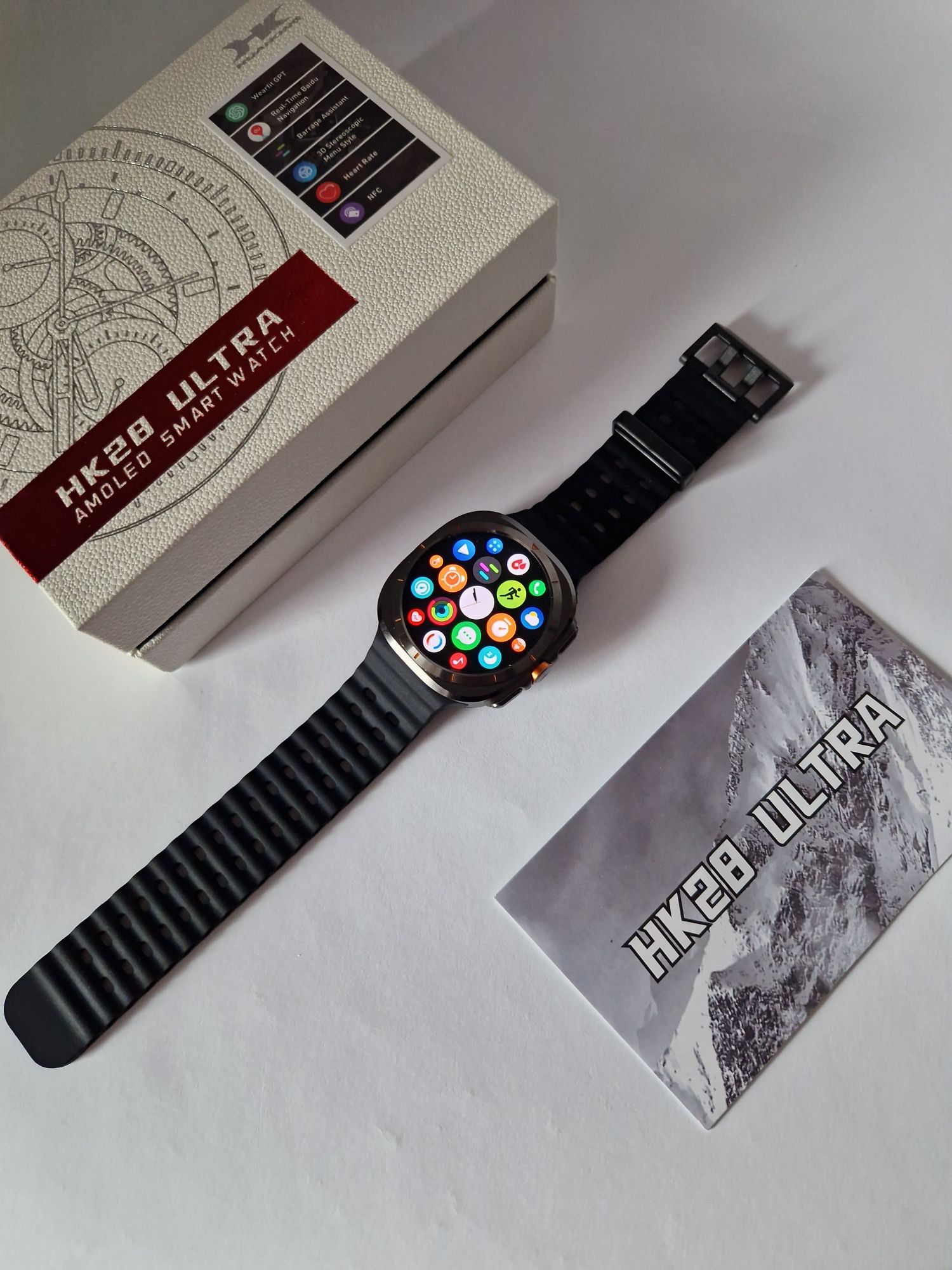 Hk28 Ultra watch, nowy smartwatch komplet bez jezyka polskiego