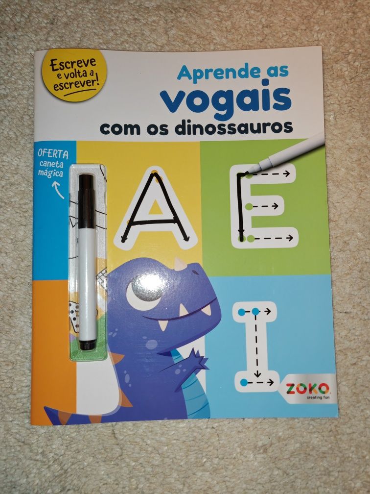 Livro aprendo as vogais com os dinossauros