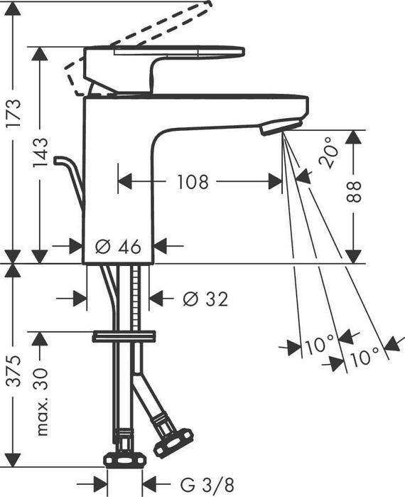 hansgrohe Vernis Blend 100- bateria umywalkowa z zestawem odpływowym