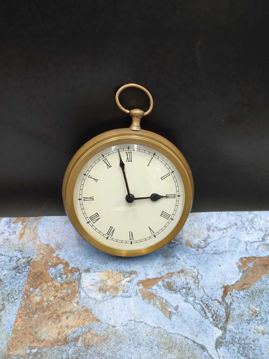 Mosiężny zegar ścienny - vintage - design  masywny 3291
