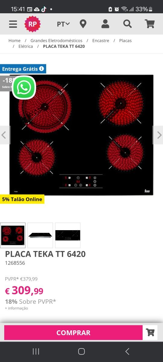 Vendo Placa Teka TT6420