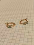 Серьги золотые 585 проба с изумурудом