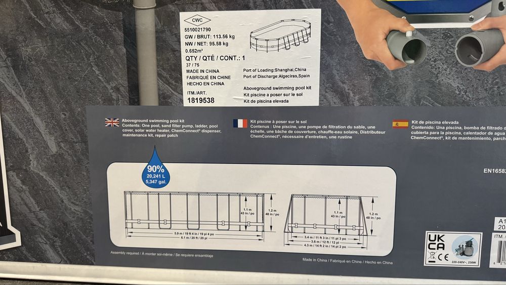 Piscina Bestway NOVA de 6,1m x 3,6m com extras