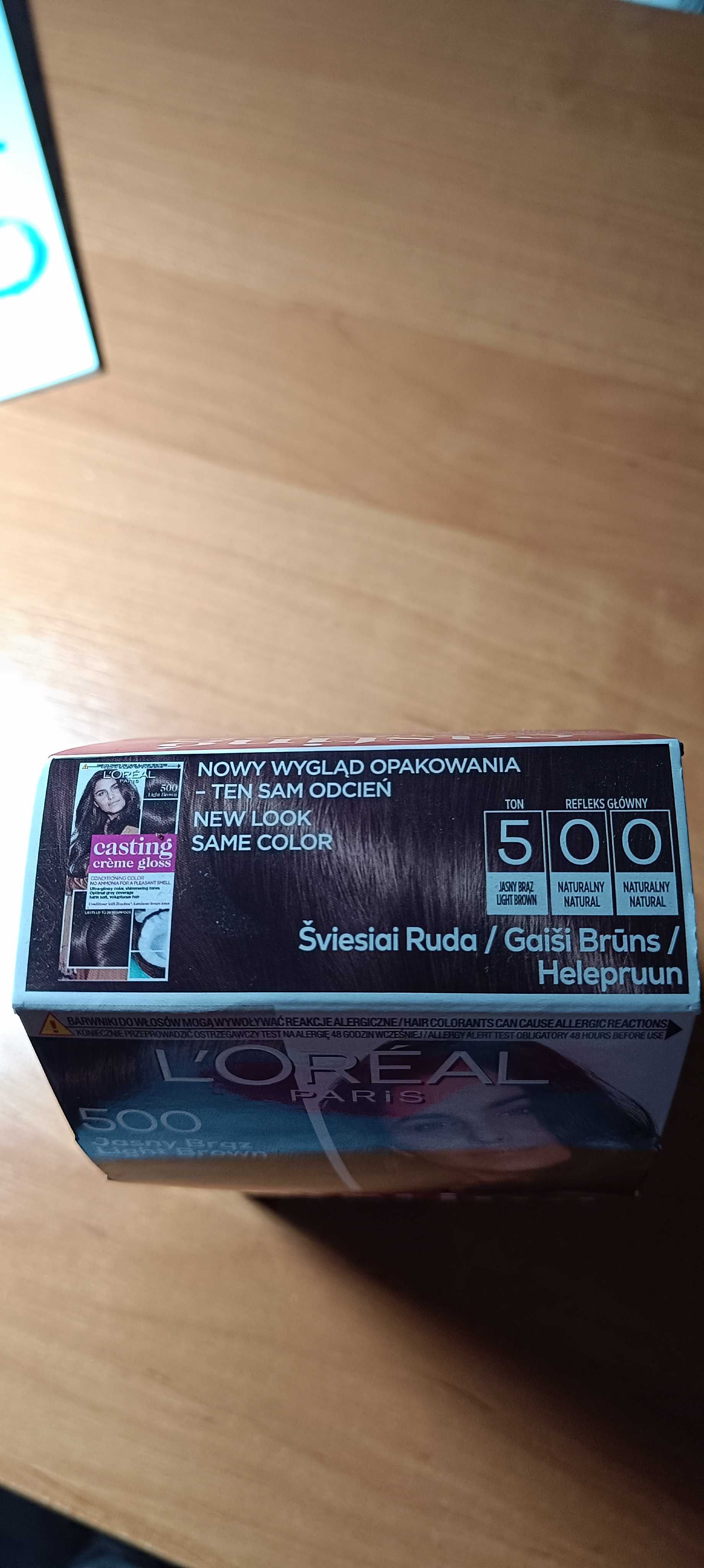 Krem koloryzujący do włosów (bez amoniaku) - jasny brąz, Loreal Paris