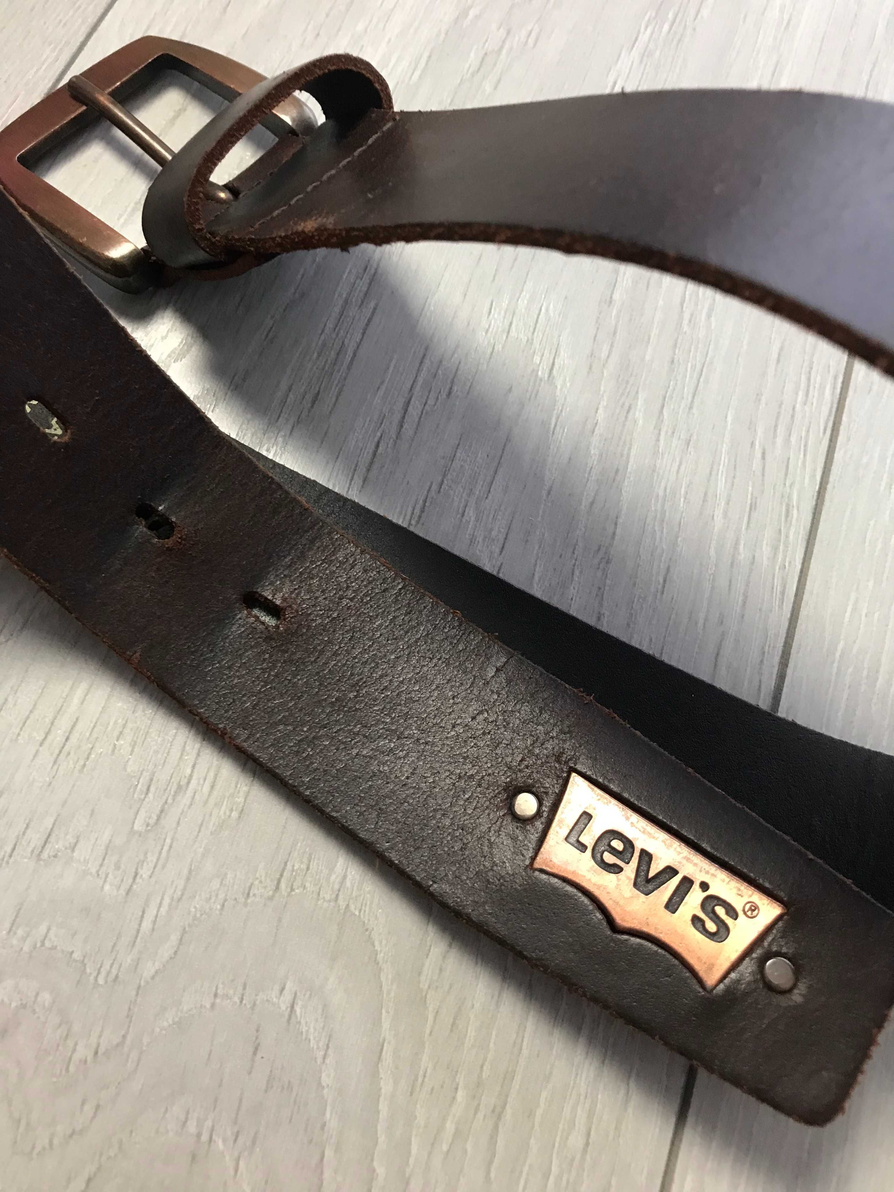 LEVIS r.34 oryginalny, porządny skórzany pasek męski