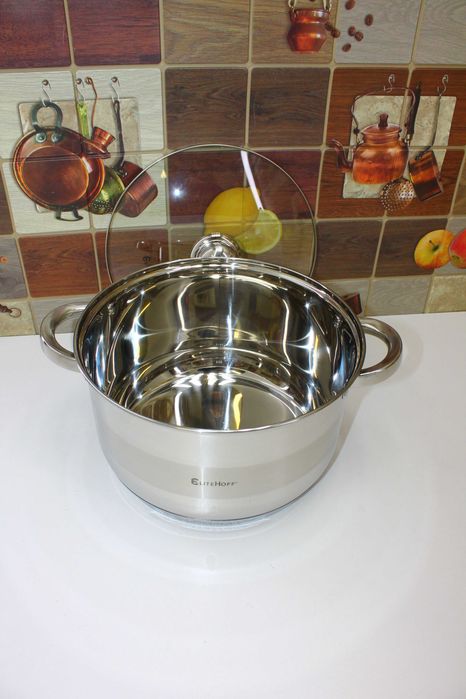 Garnek Prosty Stalowy Gastro 8,2L na Indukcję EliteHoff 4007