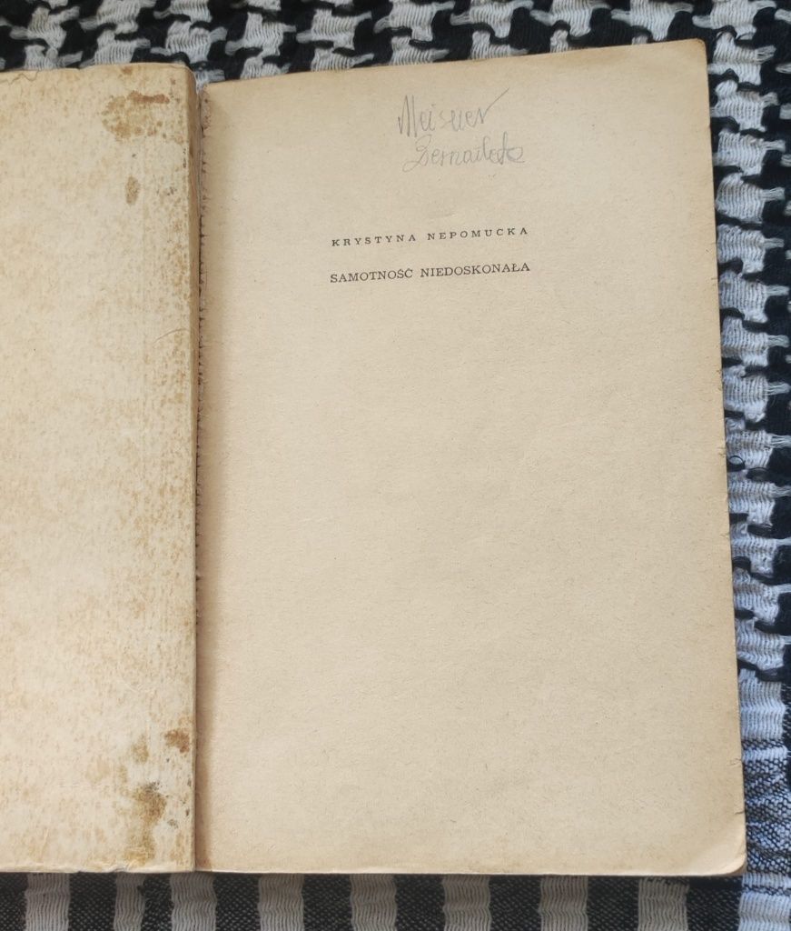 Krystyna Nepomucka - Samotność Niedoskonała  1971 r.