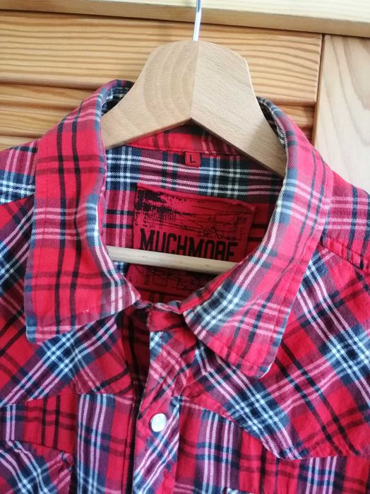 Koszula męska w kratę MuchMore rozmiar L/50-52