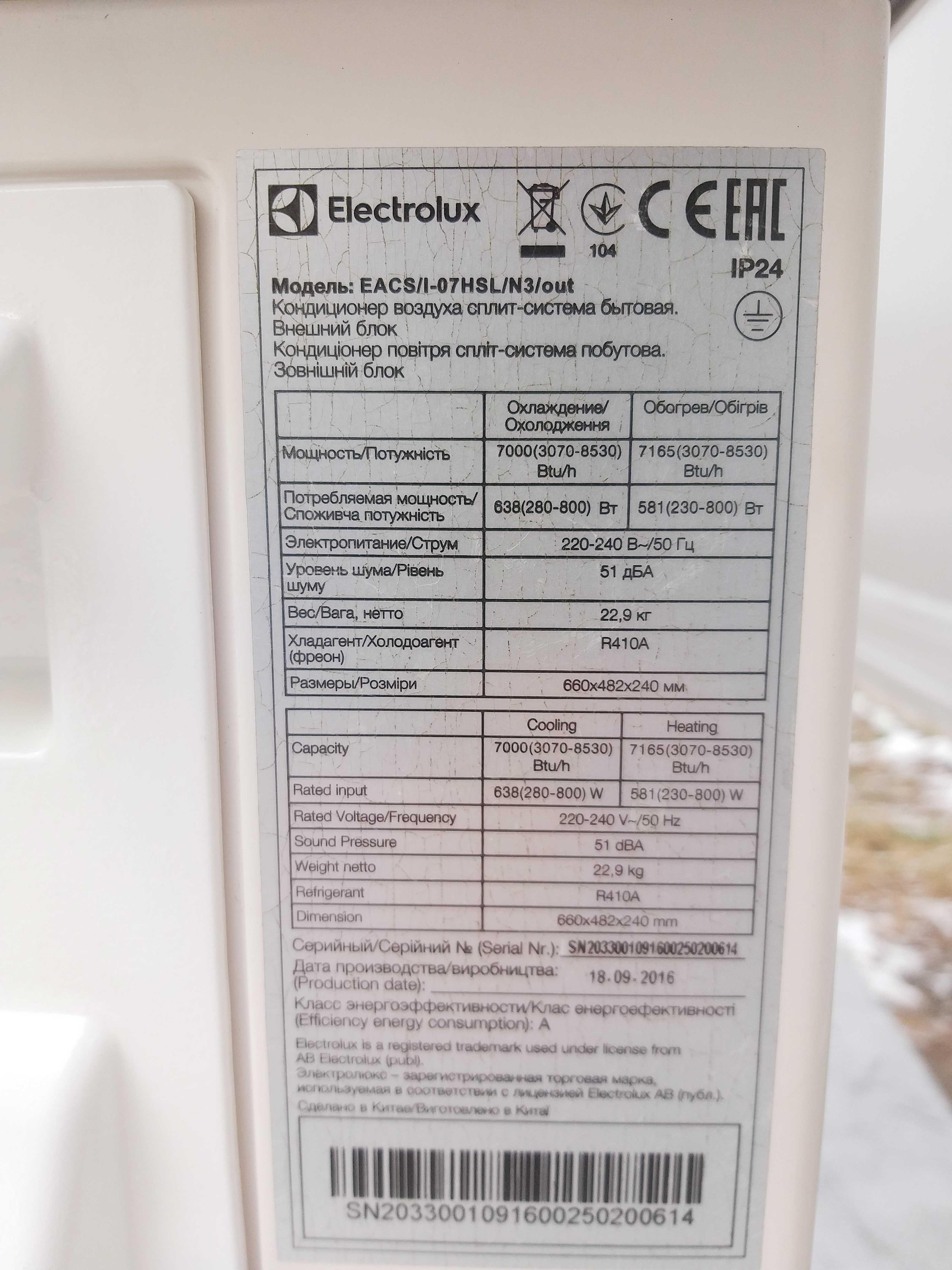 ‼️Инверторный бытовой кондиционер Electrolux до 20 м2 Настенный Монтаж
