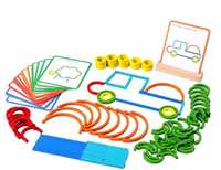 Drewniana Układanka Montessori Kolorowe Patyczki - Zestaw Kreatywny