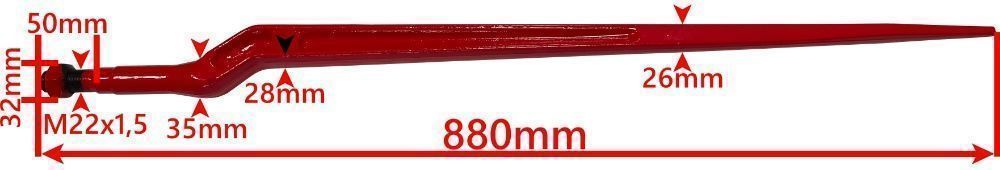 8x Ząb Ładowacza Wygięty 880 mm CHWYTAKA KROKODYLA TURA WIDŁY [7451]