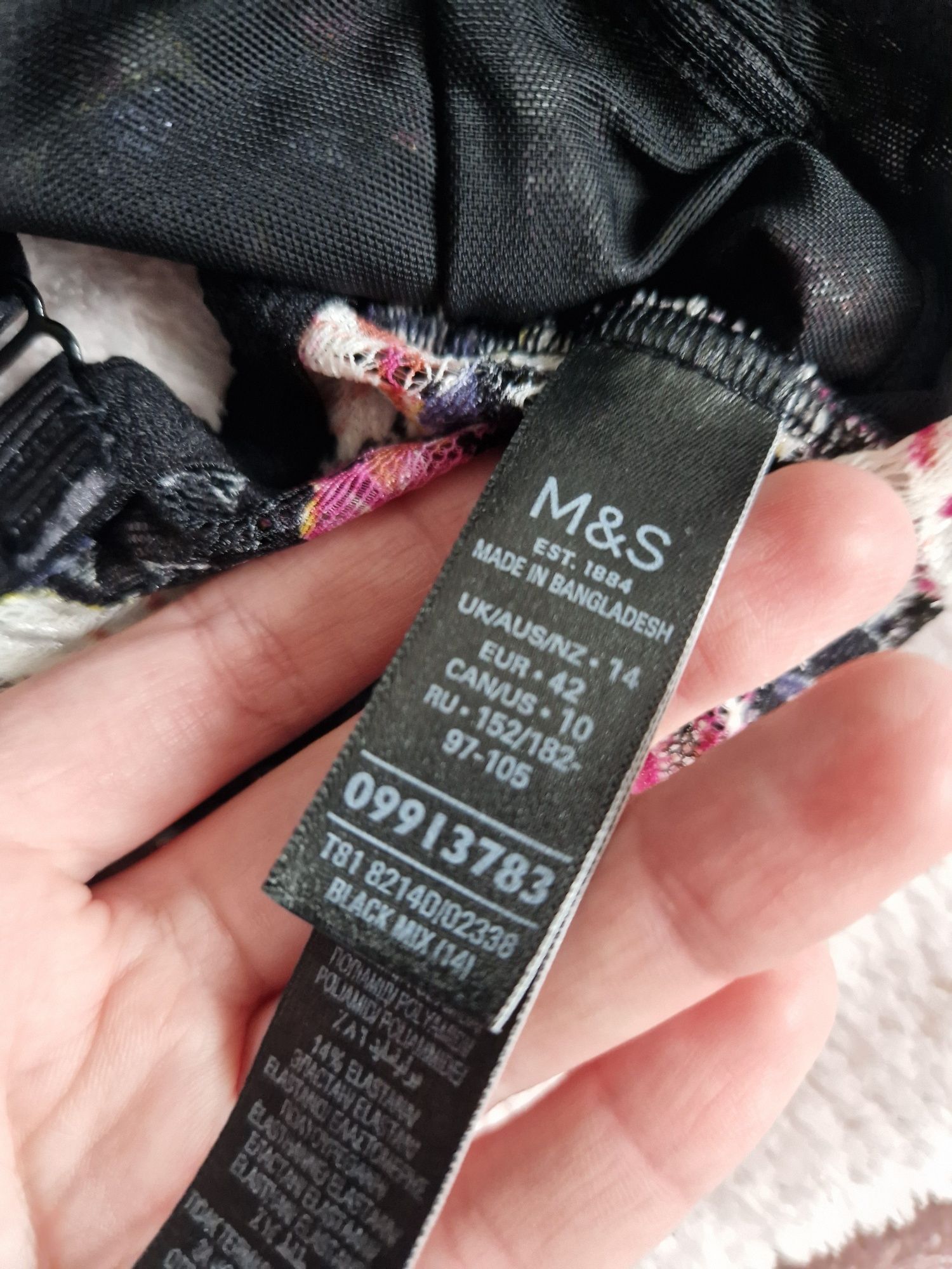 Koronkowy biustonosz / braletka / top w kwiaty, m&s, marks&Spencer, ro
