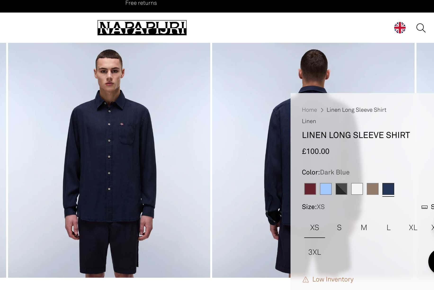 Брендова Лляна сорочка рубашка Napapijri Slim Fit Італія Оригінал Л-ХЛ