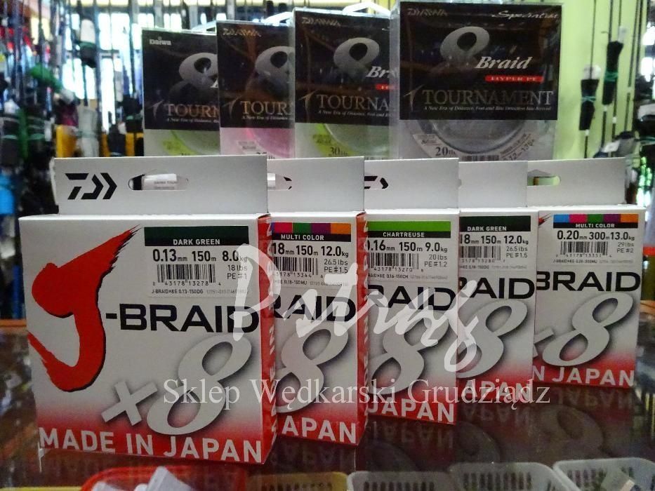 Plecionka Daiwa J-Braid 8 splotowa, mocna, wszystkie średnice PROMOCJA