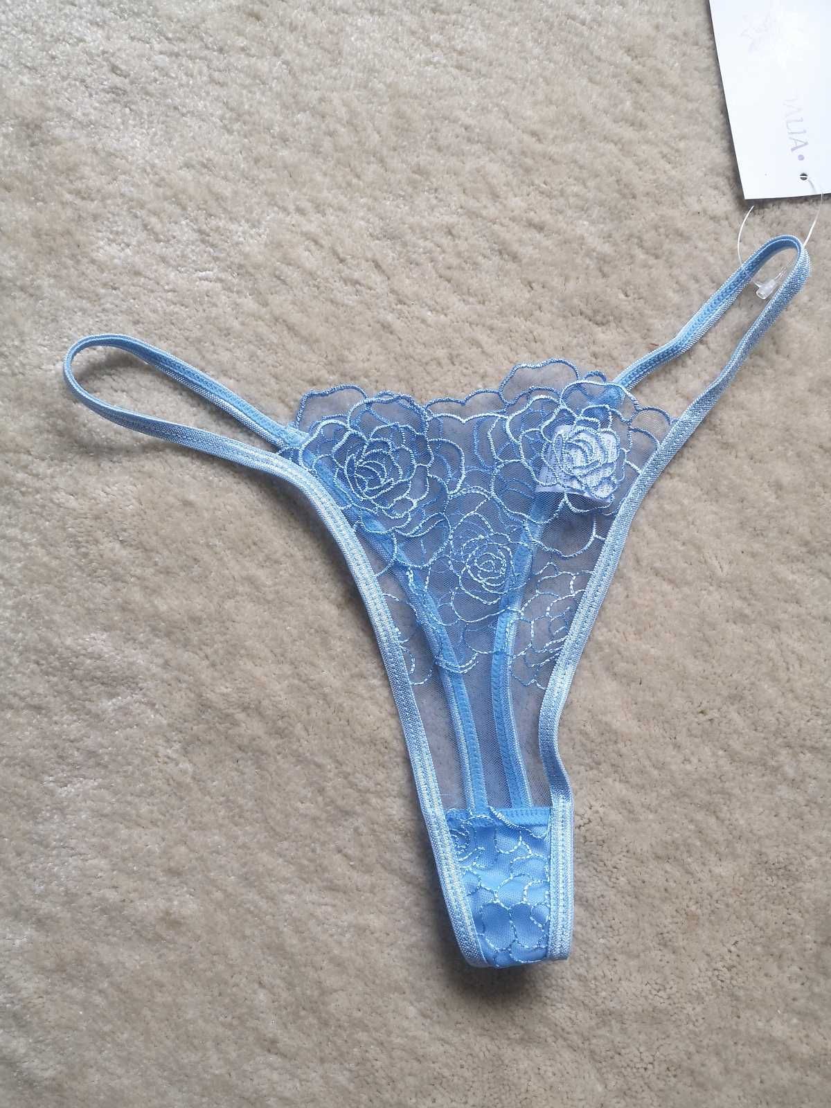NOWA Błękitna bielizna 40 L niebieska seksowana komplet bielizny sexy