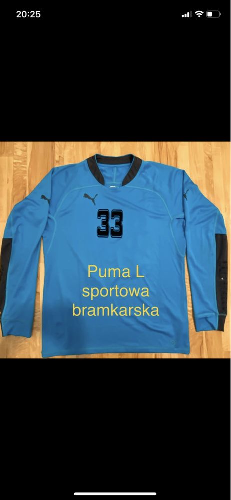 Puma 33 L niebieska męska koszulka sportowa bramkarska długi rękaw
