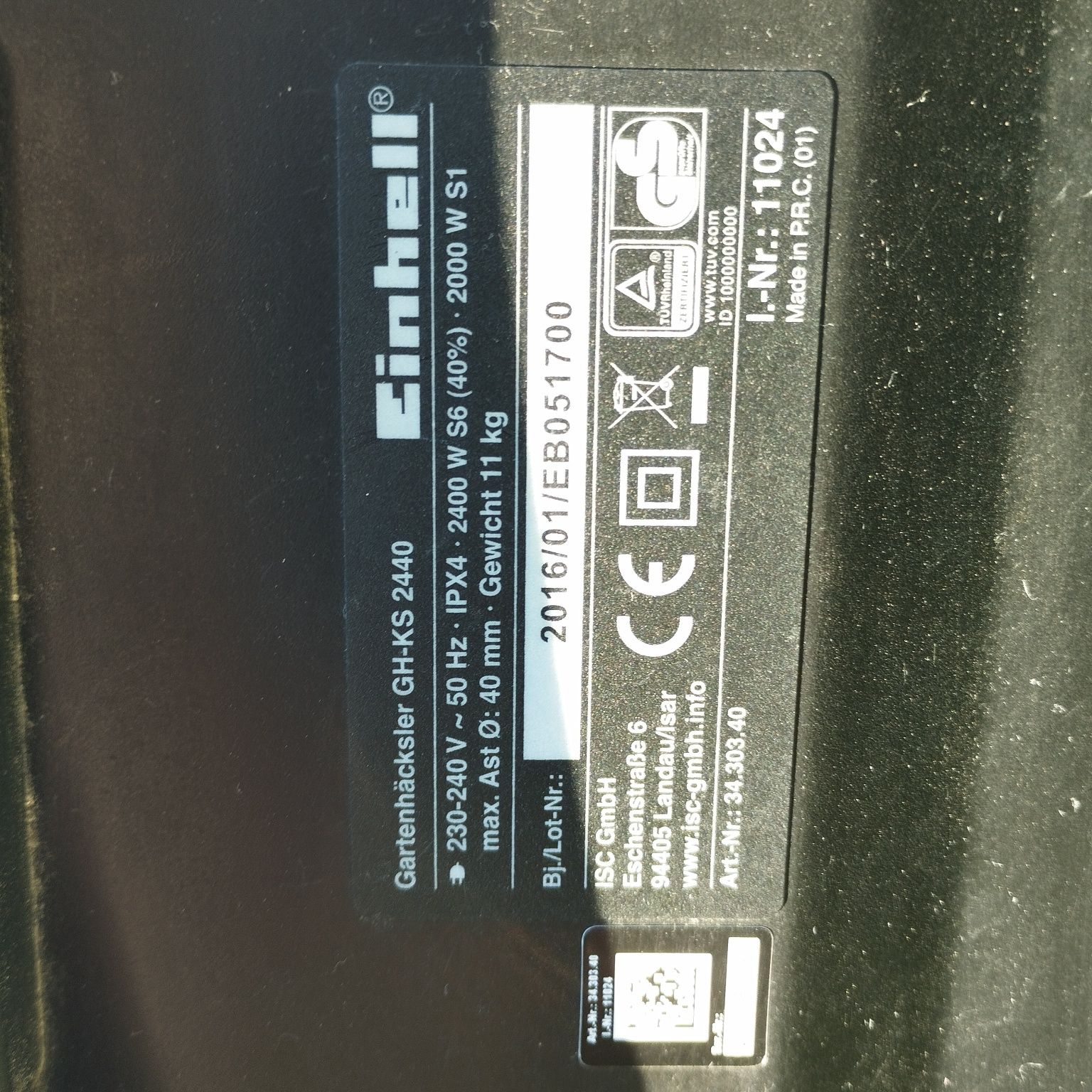 Rozdrabniacz Einhell 2400W