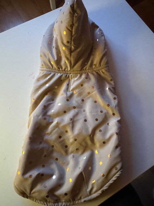 Złota Kurteczka Płaszcz dla Psa z Kapturem rozmiar S