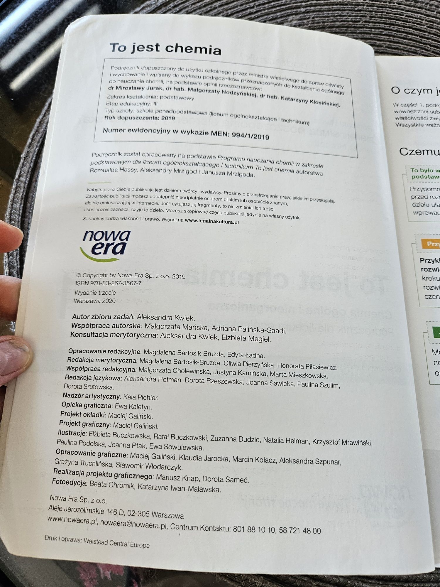 To jest chemia - Nowa Era klasa 1