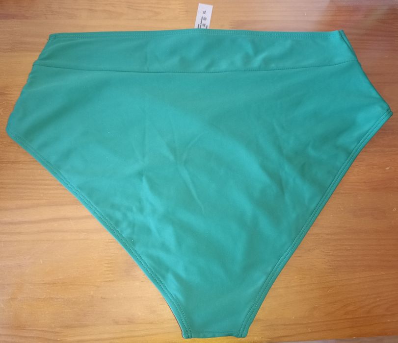 Cuecas Biquíni Verde-Cintura Alta Cavada-XL-Shein