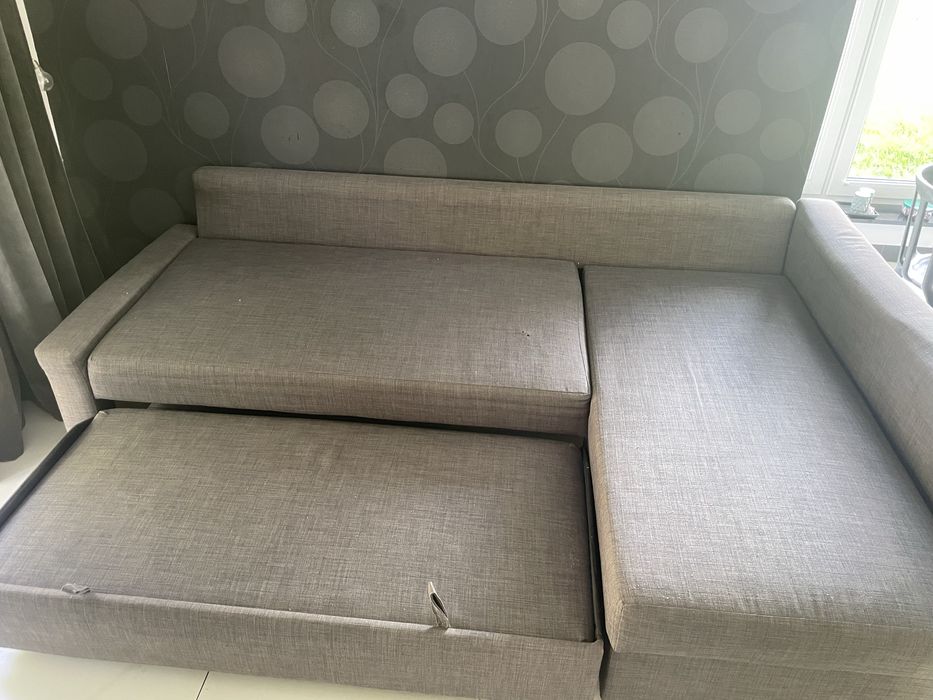 Narożnik z funkcją spania, Skiftebo ciemnoszary