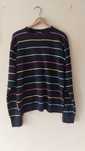 Sweter męski chłopięcy M/L czarny kolorowy paski Quiksilver