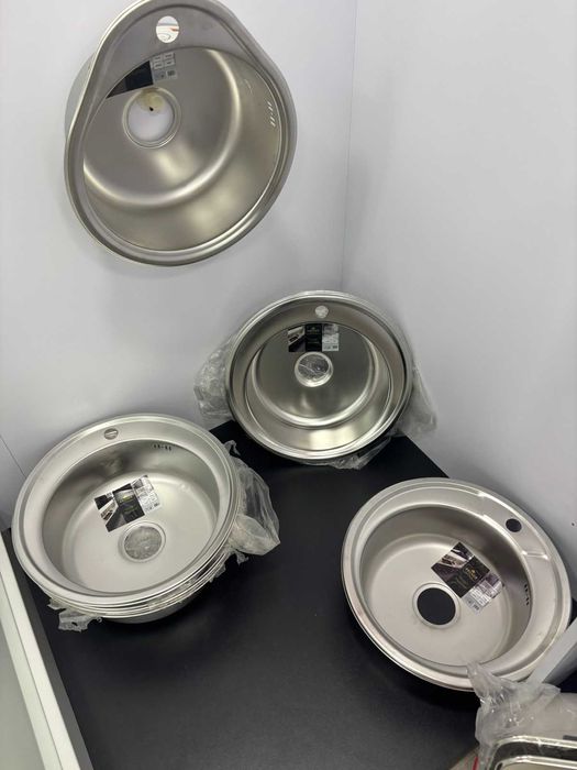 Мойки для кухни KRONER  уценка Круглые, с крылом!