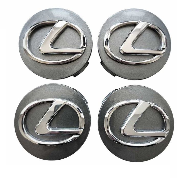 4x Dekielki Dekielek Do Alufelg LEXUS 62mm Grafit, Czarny, Srebrny