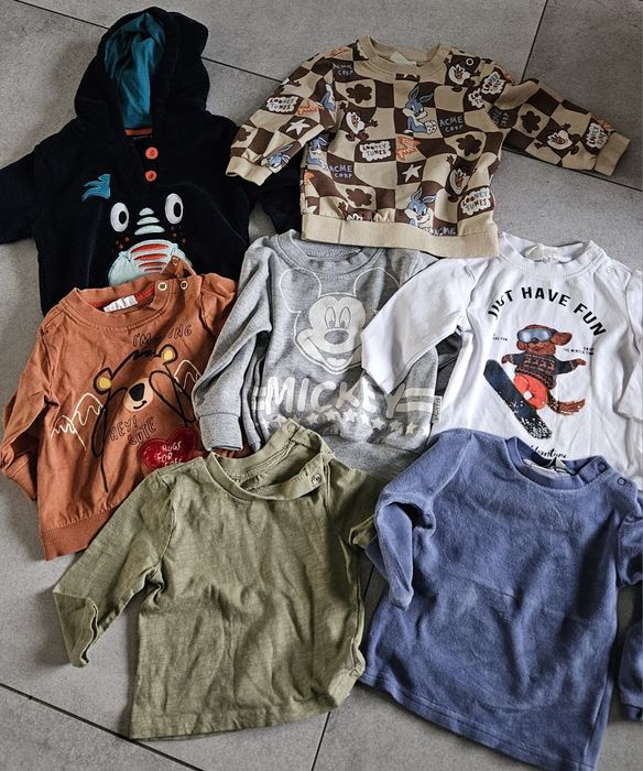 Paka odzieży jesienno zimowej dla chłopca 68-74 kurtka, bluzy, spodnie