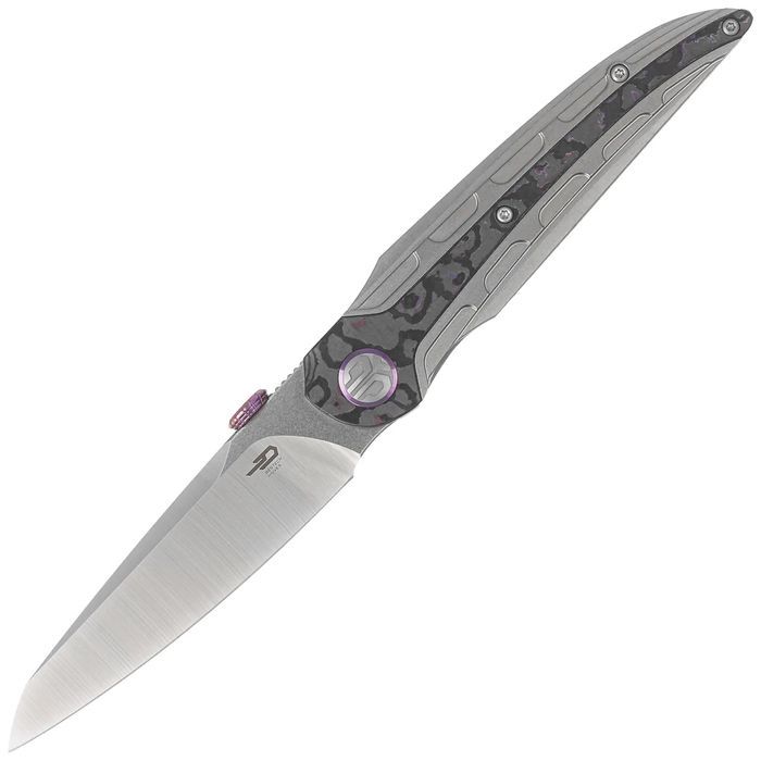 Nóż składany Bestech Prydwen Grey Titanium/Purple Haze Fat Carbon, Sto