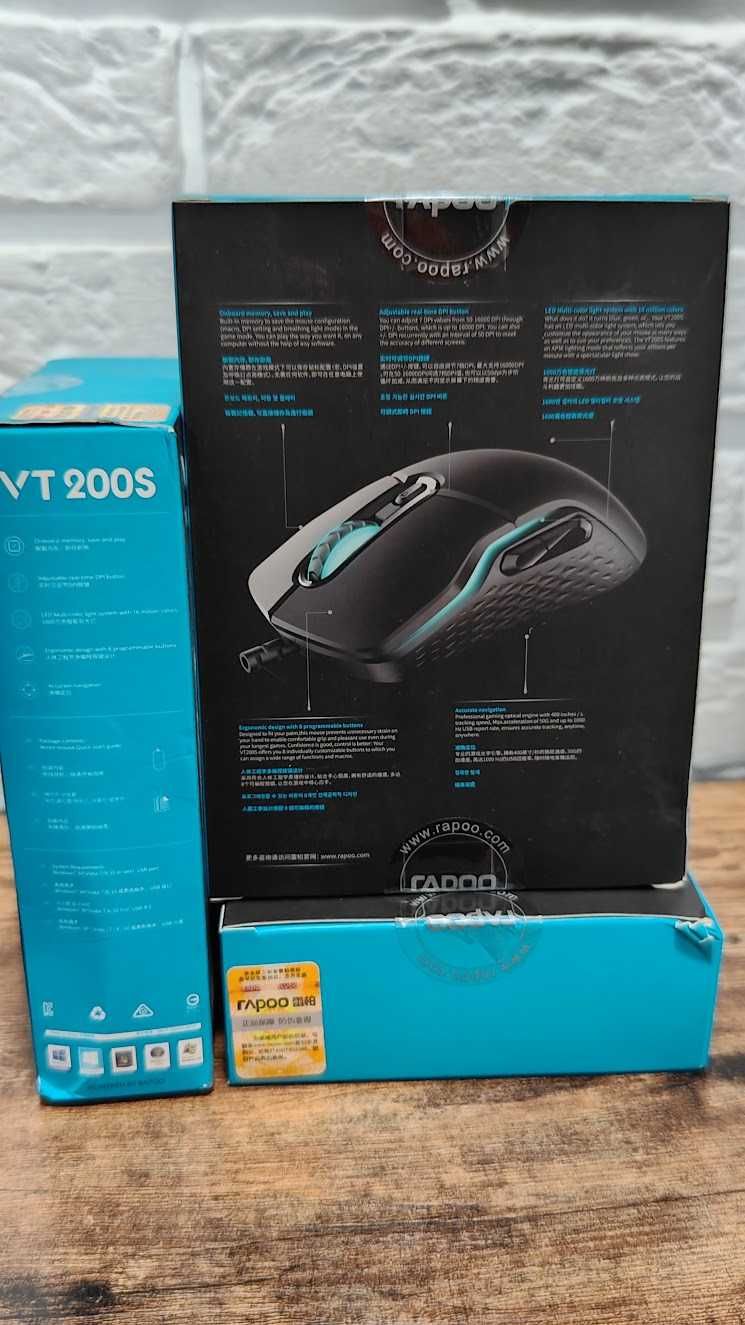 Rapoo VT200S ігрова оптична дротова мишка 16000dpi 1000Hz RGB 8 кнопок