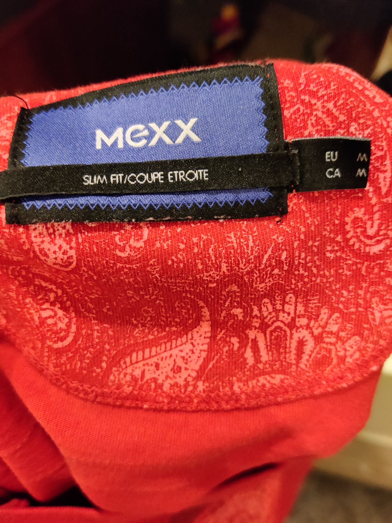 Mexx, czerwona koszulka męska z wzorem rozm M