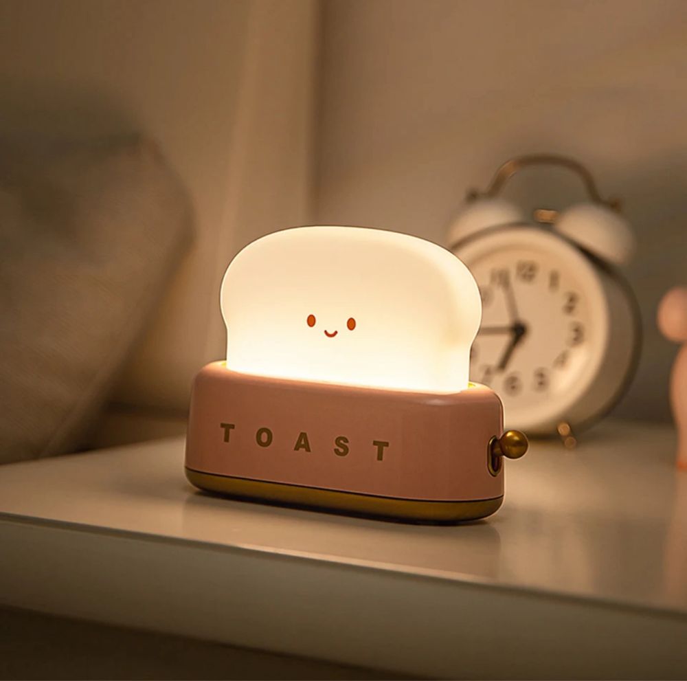 Дитячий нічник тостер, акумуляторний світильник із теплим освітленням,