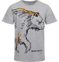 T-shirt Koszulka męska  szary M niedźwiedź z nadrukiem  Endo
