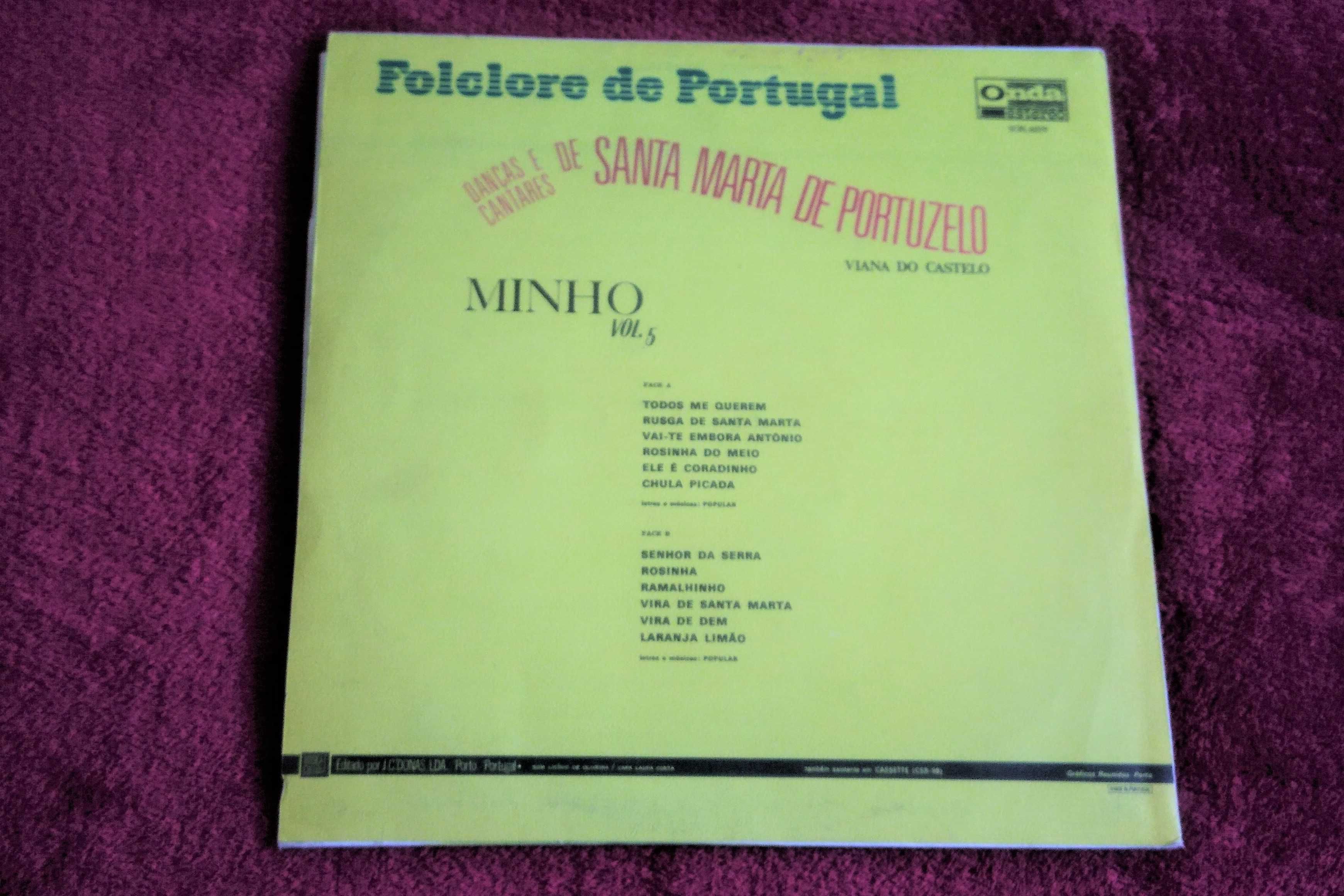 Disco vinil Folclore Santa Marta Portuzelo, Viana do Cast., 12 m, 1977