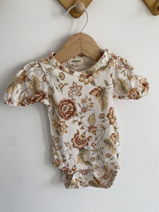 Body newbie bufki 56 brązowe kwiaty khaki