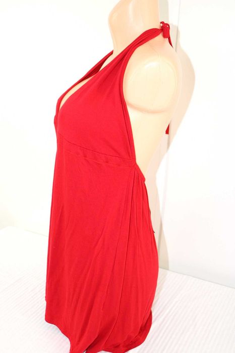n6 Boohoo czerwona damska bluzka wiązana Nowa 44/46 XXL/3XL