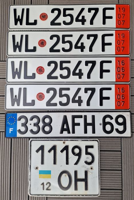 Tablice rejestracyjne zestaw 1