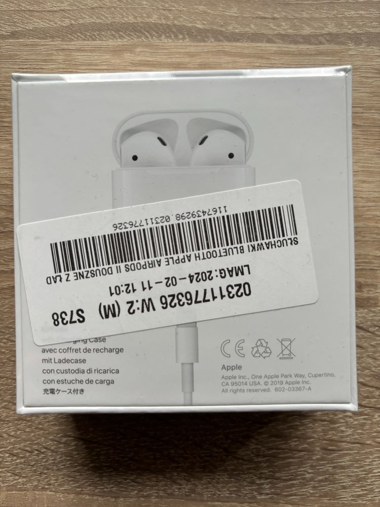 Apple Airpods 2 - nowe, folia - słuchawki bezprzewodowe