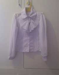 Блуза рубашка белая 8-9 лет в школу школьная 134 рост
