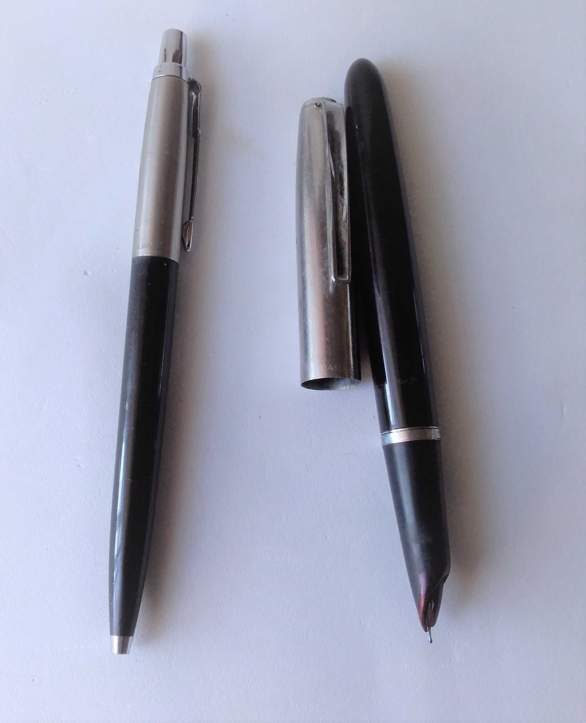 Conjunto caneta e esferográfica Parker algumas décadas. Ver descrição
