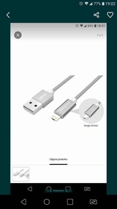Unitek Kabel USB 2.0 -  2w1 micro USB i Lightning 1,5m