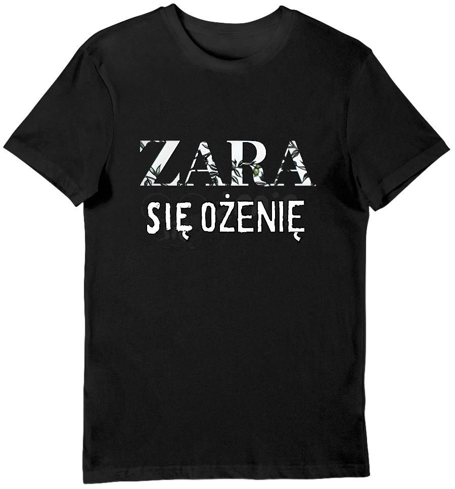 Koszula męska na kawalerski zara się ożenię czarna 3XL
