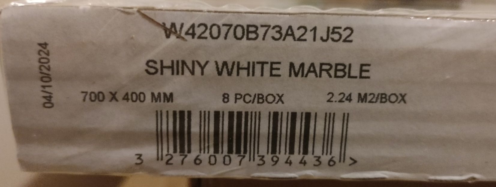 Panele winylowe ścienne wodoodporne do łazienki Biały Marmur 70x40