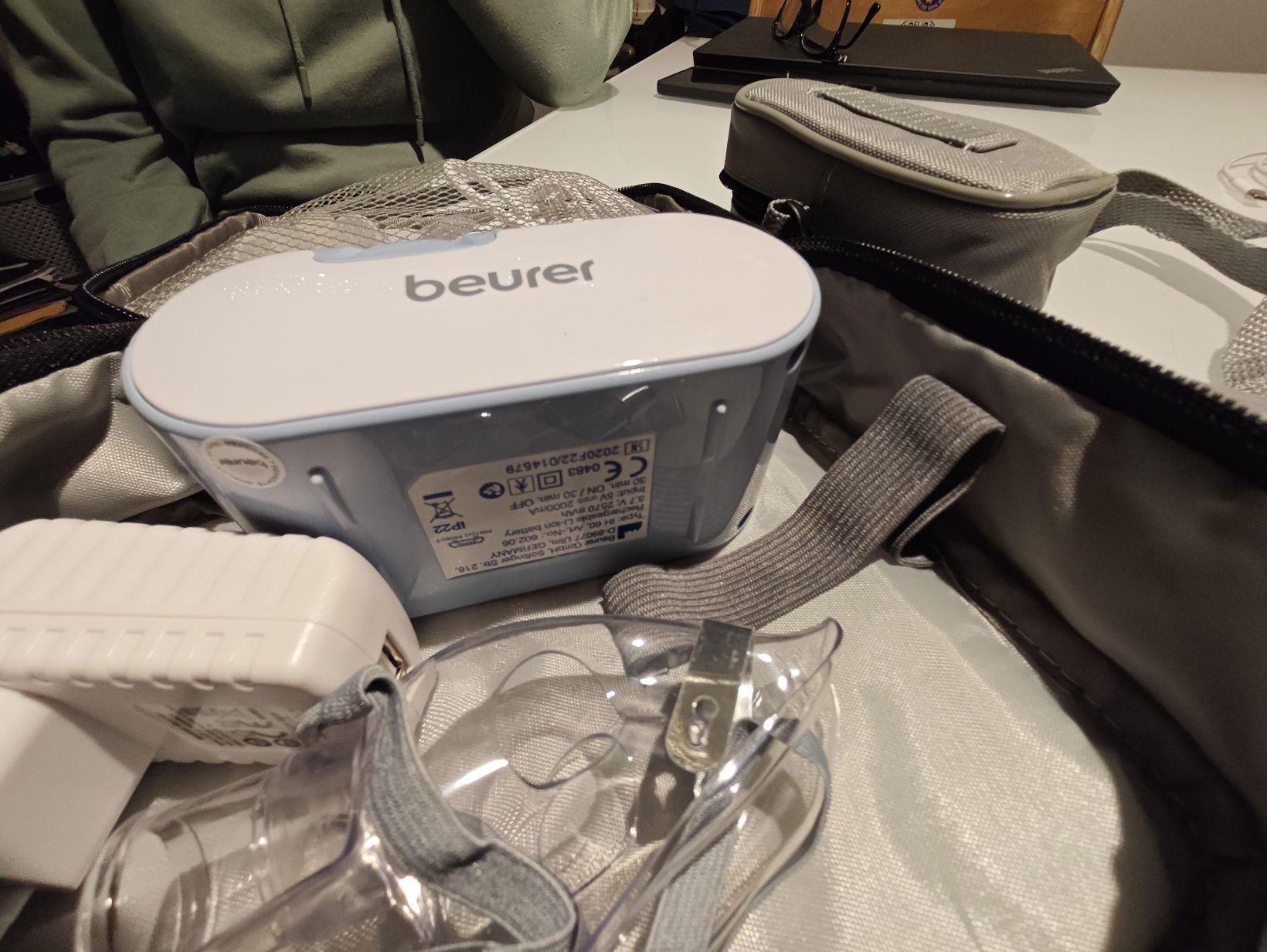 Beurer IH 60 inhalator, cichy i przenośny inhalator z akumulatorem do