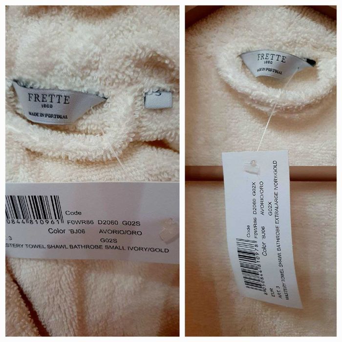 Махровый халат FRETTE, Италия, новый, S и XL, унисекс, премиальные