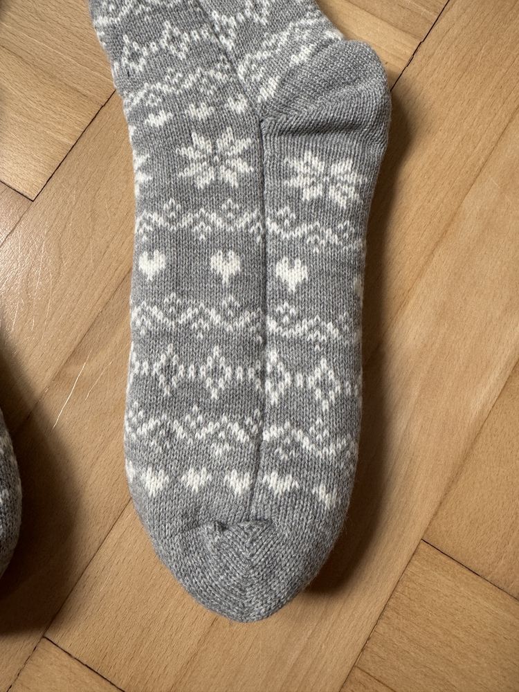 Ciepłe zimowe skarpety szare H&M 37 38