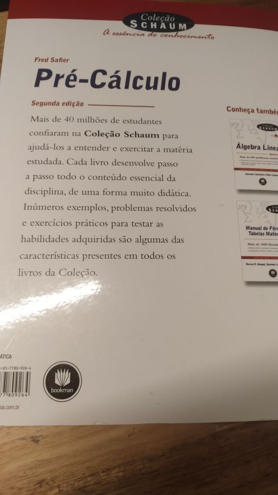 Livro Pré-Cálculo Coleção Schaum