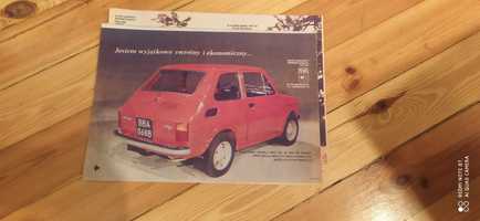 Plakat prospekt maluch Fiat 126P Bambino zastawa Polonez